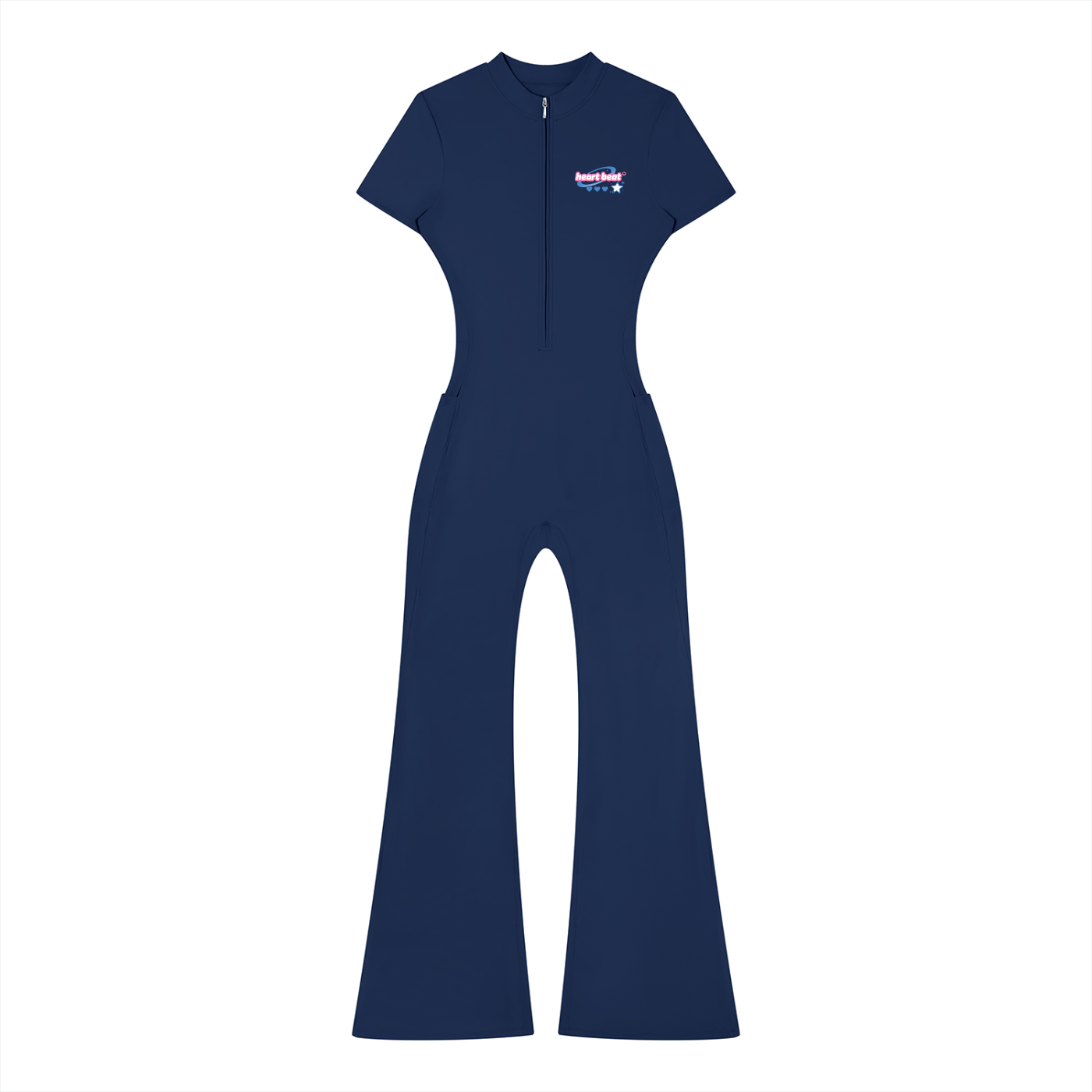 Women’s Tight Flared Leg Quarter-Zip Jumpsuit