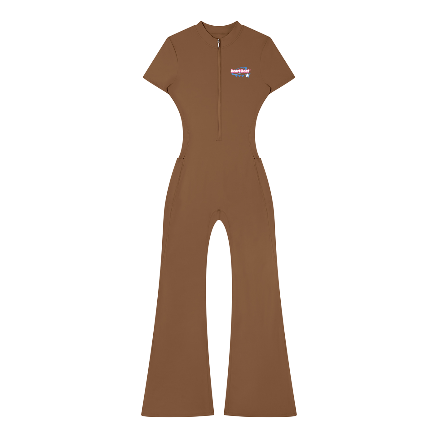 Women’s Tight Flared Leg Quarter-Zip Jumpsuit