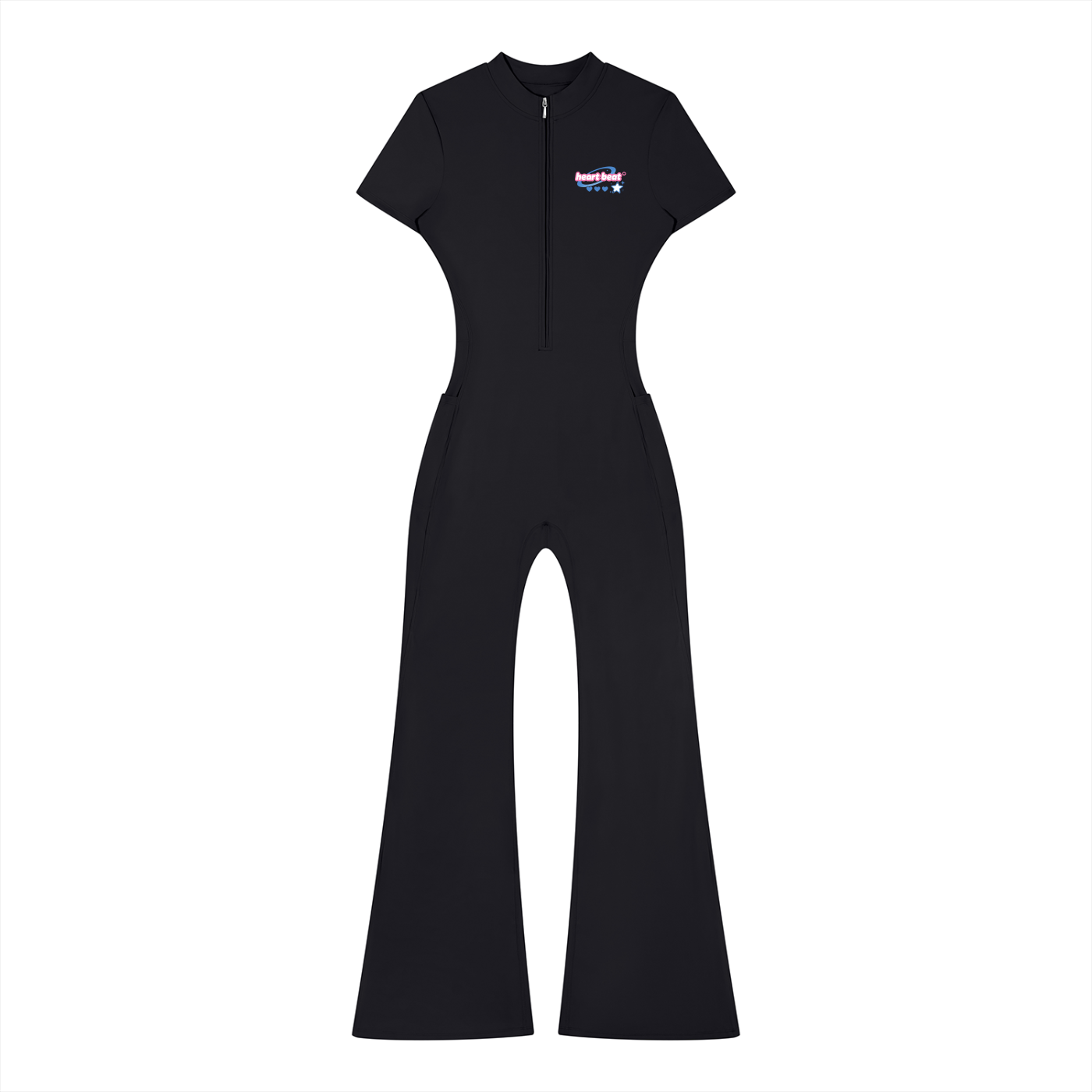 Women’s Tight Flared Leg Quarter-Zip Jumpsuit