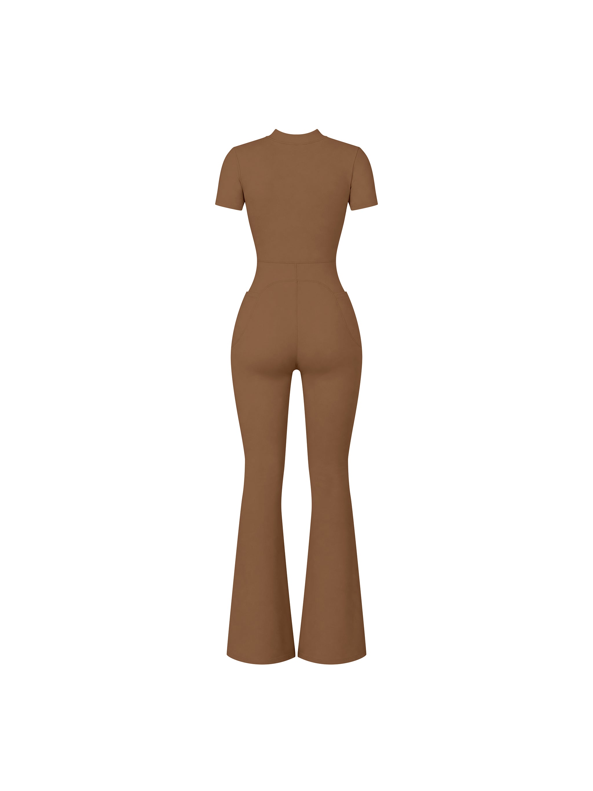 Women’s Tight Flared Leg Quarter-Zip Jumpsuit